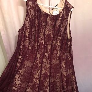Burgundy lace dress